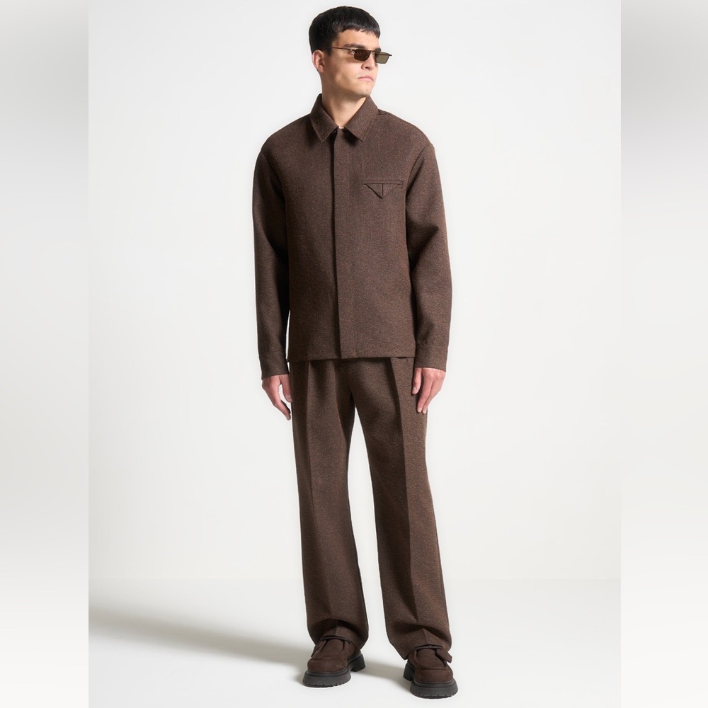 Brown Two-Piece Suit Set